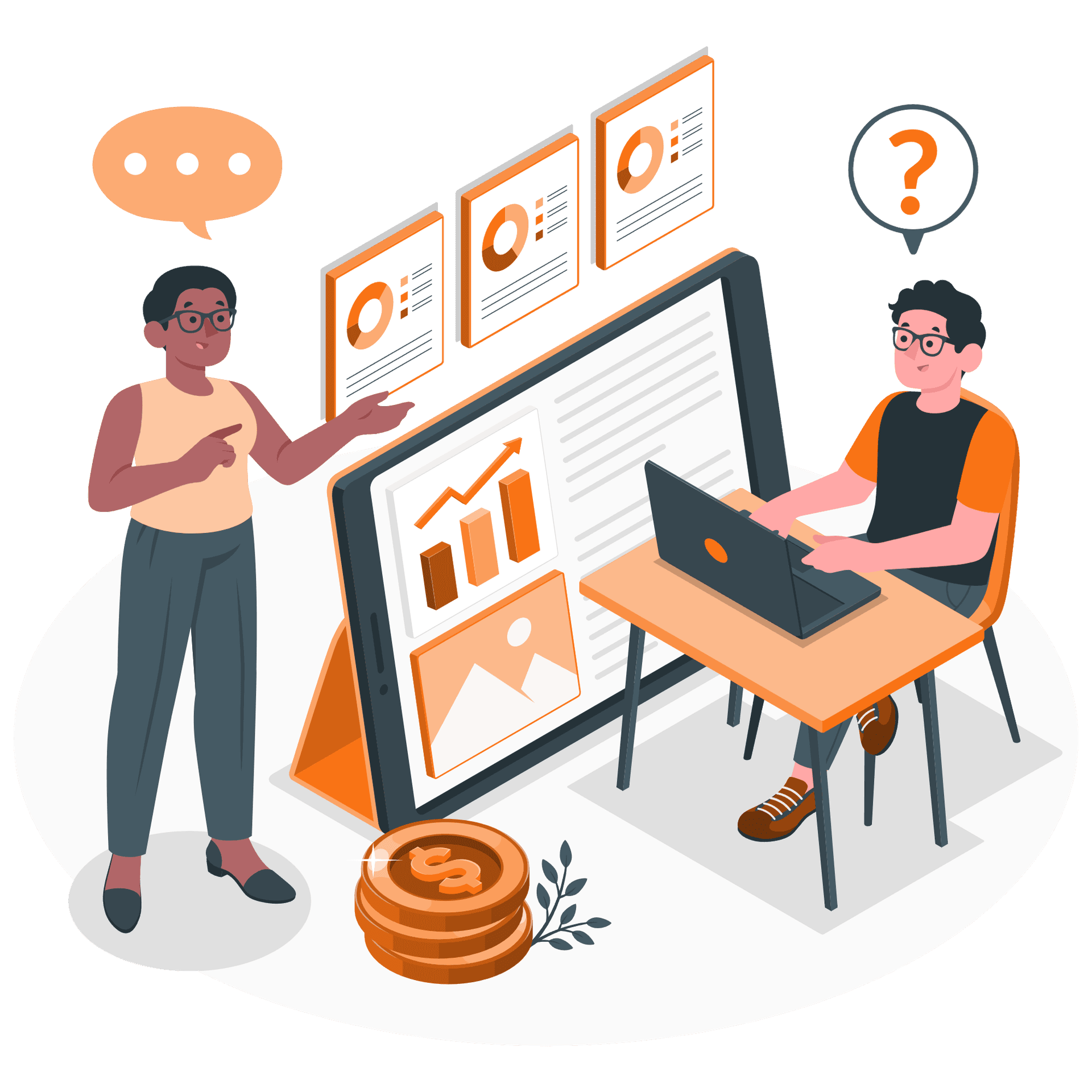 AI Marketing Consulting Illustration
